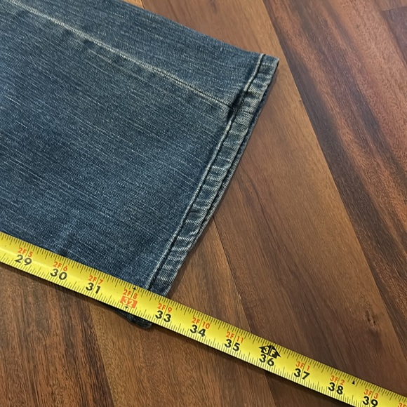 Vintage Allen B. Allen Schwartz Faded Embellished Flare Bell Bottom Jean size 26 - Picture 9 of 11